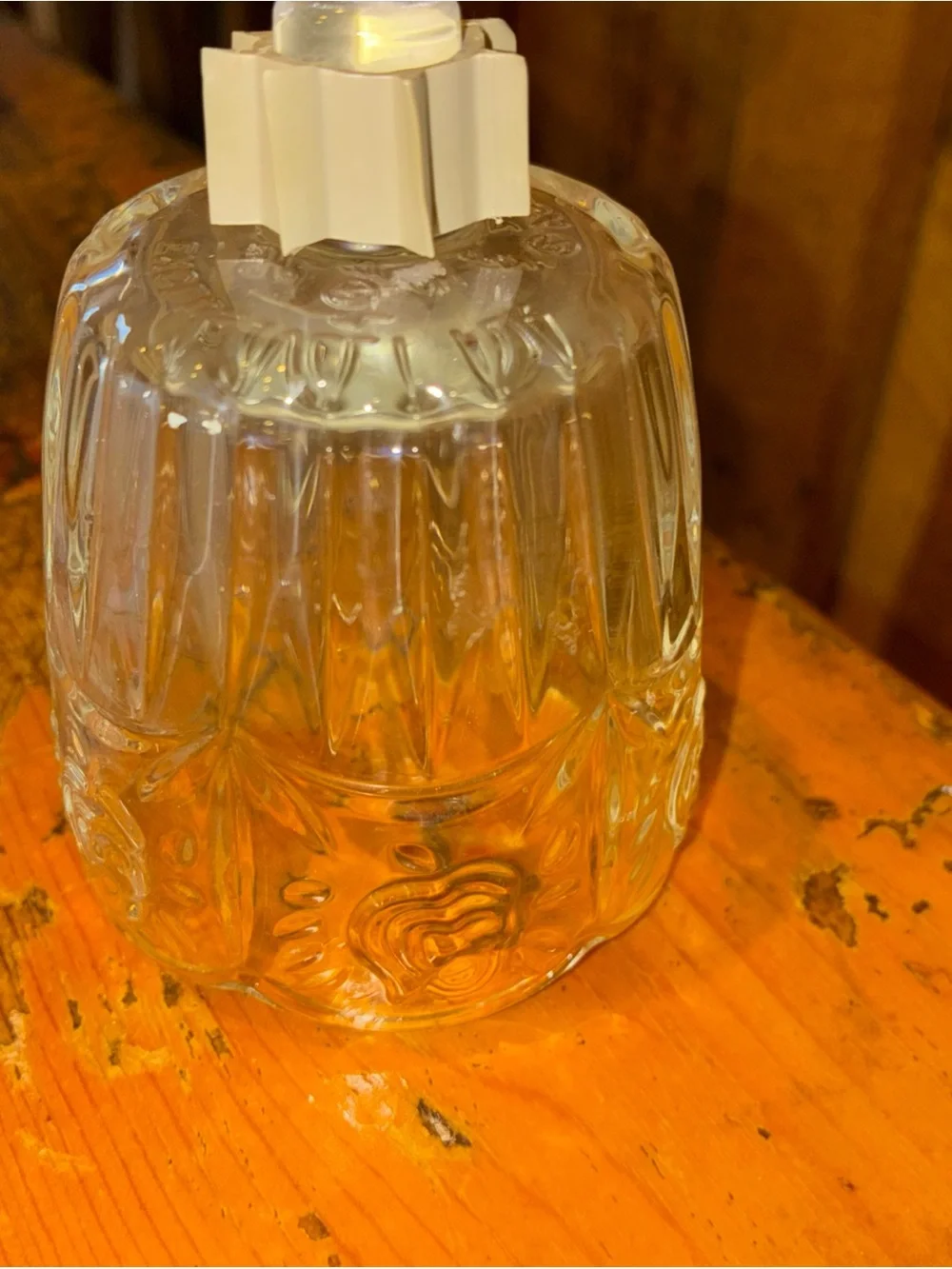 Home Interiors Clear Glass votive tulip rose pattern